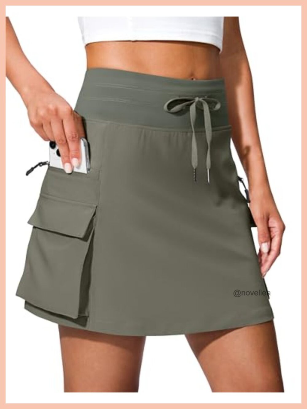 Hiking Cargo Skort UPF50 Quick Dry 6 Pocket Active Skort
